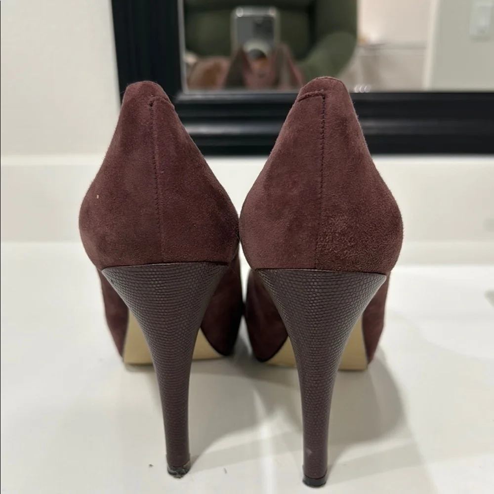 Nine West Women's Peep Toe Heels - Brown - Picture 3 of 7